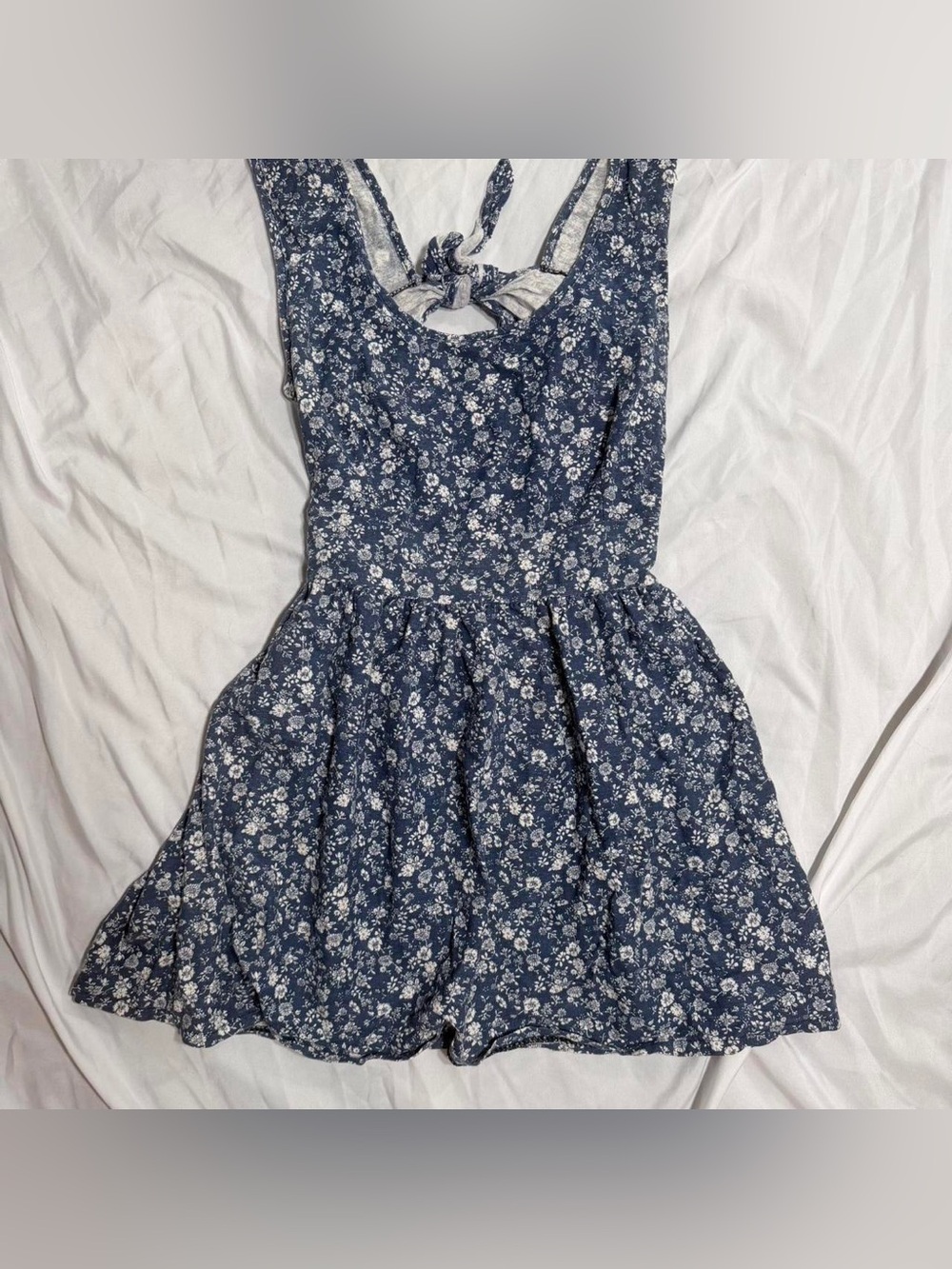 Blue Floral Tie-Back Sundress